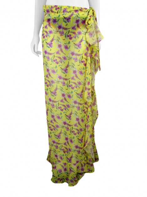 Saída de Praia Lefah Floral Amarelo