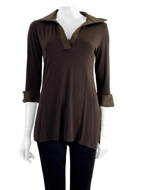 Blusa Pusco Tecido Marrom