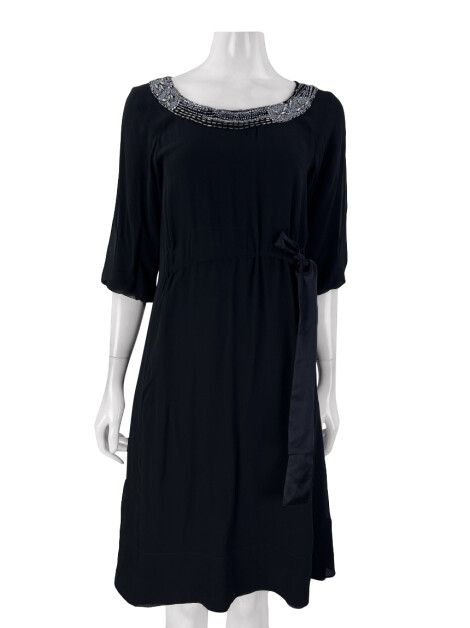 Vestido Clo Orozco Bordado Pedras Preto