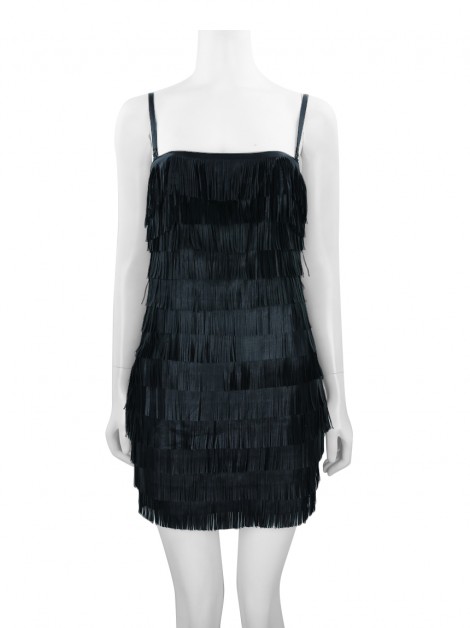 Vestido Patricia Viera Couro Fringe