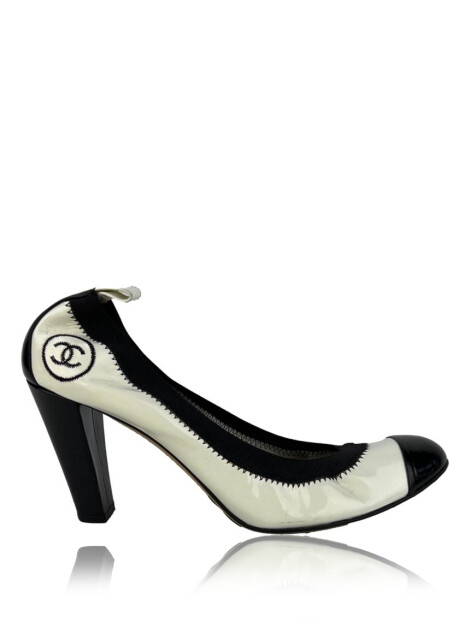 Sapato Chanel Elastic Stretch Pumps P&B