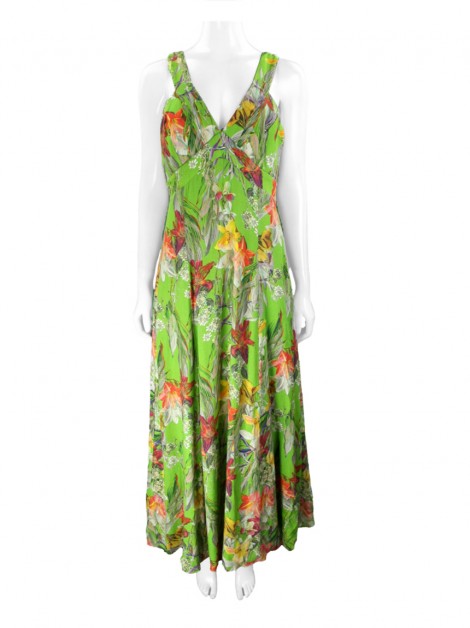 Vestido Lucidez Linho Floral Verde