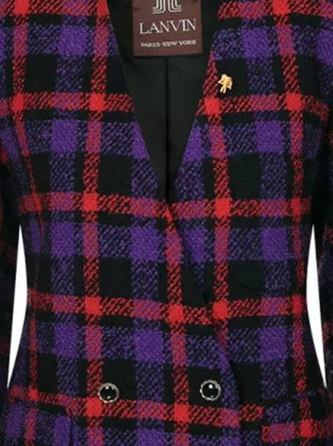 Blazer Lanvin Lã Xadrez Estpado