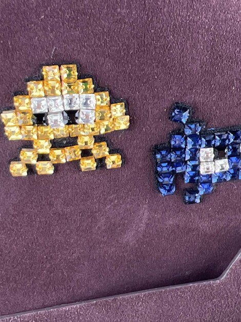 Bolsa Anya Hindmarch Orsett Space Invader Tote Roxo