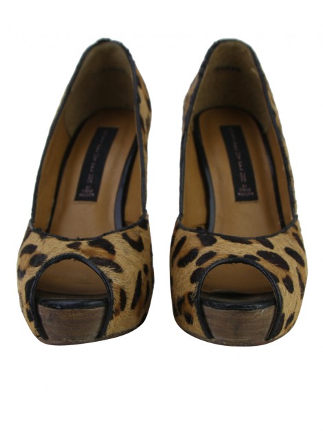 Sandália Steve Madden Animal Print Bicolor