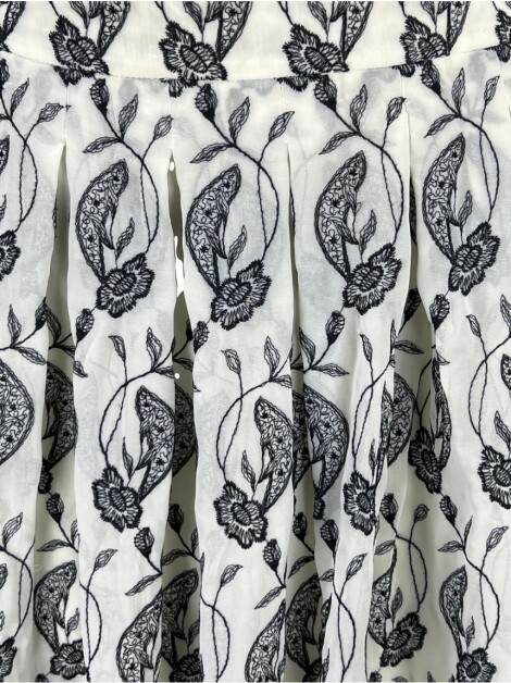 Saia Sacada Estampa Floral Branca