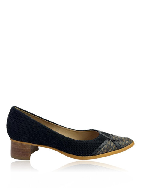 Sapato Manufact Texturizado Preto Estampa Phyton