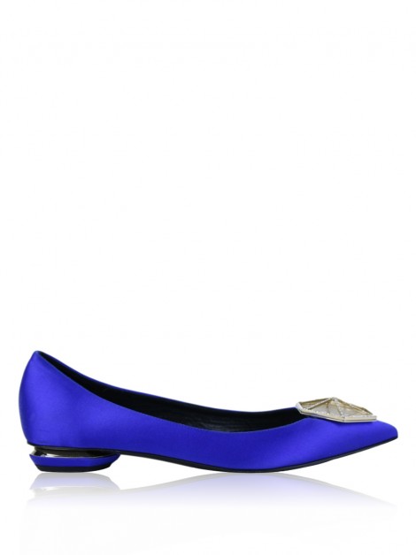 Sapatilha Nicholas Kirkwood Eden Cetim Azul Royal