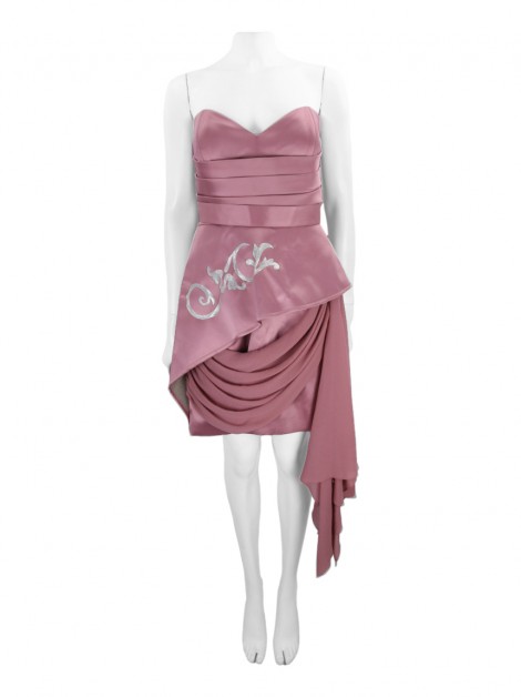 Vestido Vitor Zerbinato Drapeado Rosa