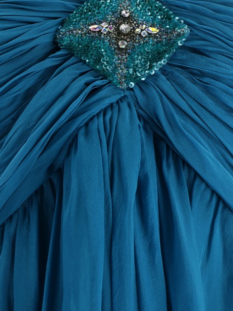 Vestido Barbara Bela Seda Azul