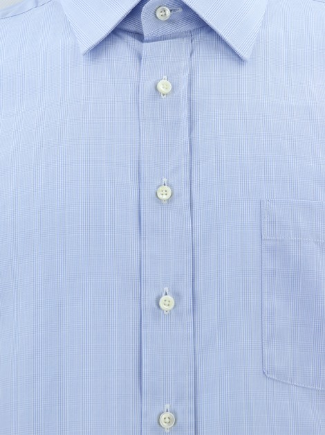 Camisa Artigiano A Misura Tecido Xadrez Azul Masculina