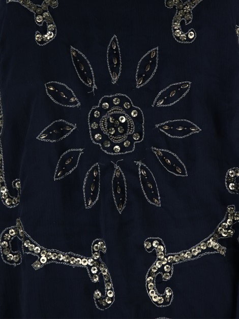 Blusa American Eagle Bordado Azul Marinho