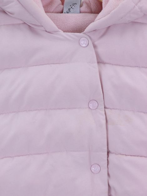 Jaqueta Petit Bateau Puffer Rosa Infantil