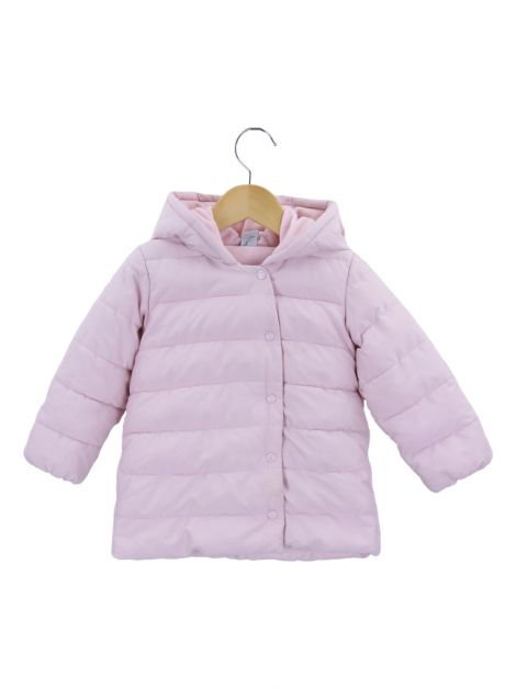 Jaqueta Petit Bateau Puffer Rosa Infantil