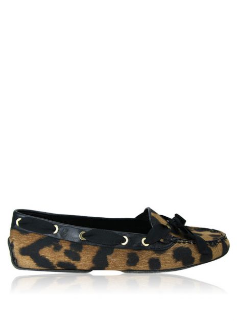 Mocassim Giambattista Valli Tecido Leopardo