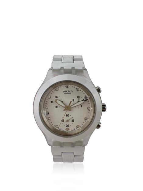 Rel Gio Swatch Irony Diaphane Branco Original Afgw Etiqueta Nica