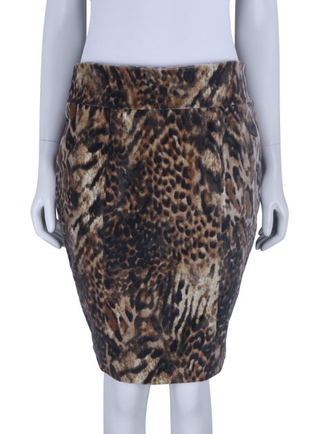 Saia Mixed Veludo Leopardo