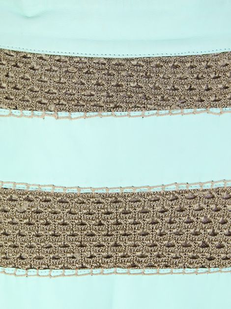 Saia Patricia Viera Couro Tricot Bicolor