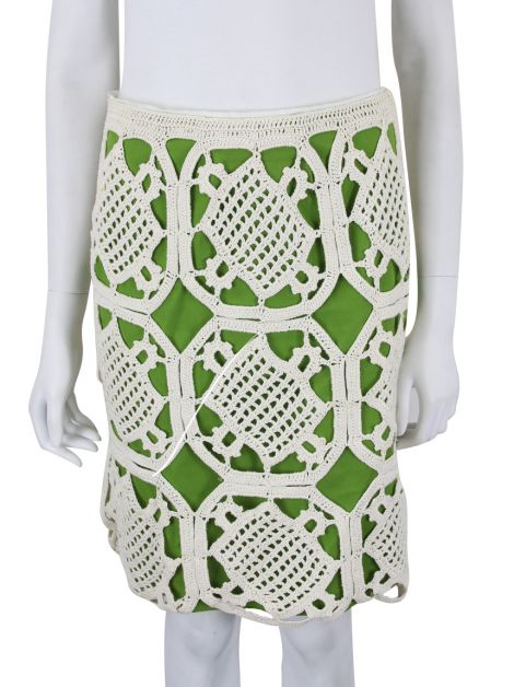 Saia Tory Burch Crochê Bege