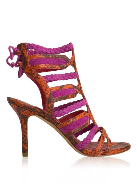 Sandália Brian Atwood Elisa Python Bicolor