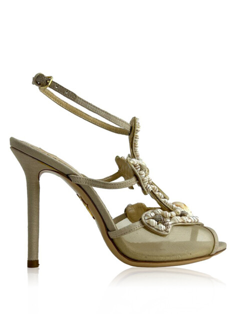 Sandália Charlotte Olympia Shore Thing Canvas Anchor Bege