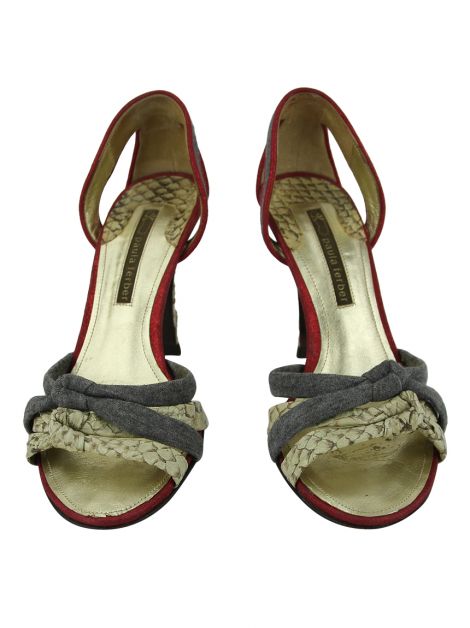 Sandália Paula Ferber Embossed Tiras Vermelha