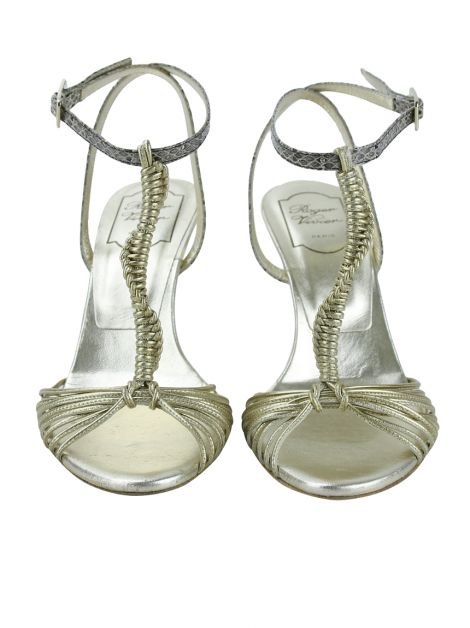 Sandália Roger Vivier Tiras Dourada