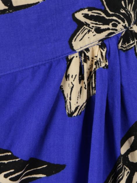 Short Salinas Curto Azul Royal com Estampa Floral