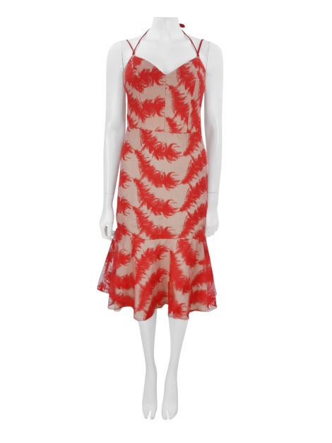 Vestido Achados do EU Cavendish Bordado Vermelho
