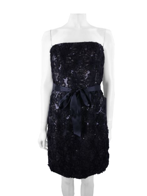 Vestido Adriana Papell Curto Paetês Preto