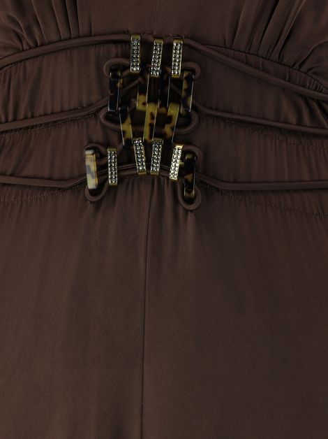 Vestido Alberta Ferretti Decote Marrom