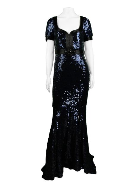 Vestido Andrew Gn Paetê Marinho