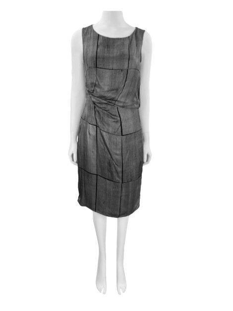 Vestido Armani Collezioni Seda Cinza