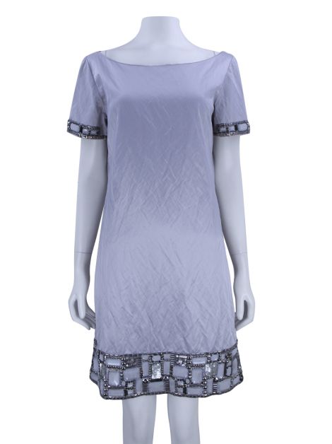Vestido Barbara Bela Cetim Cinza