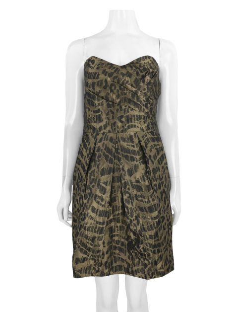 Vestido Cavendish Tecido Animal Print Marrom