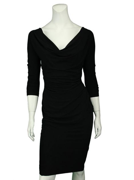 Vestido Donna Karan Drapeado Preto