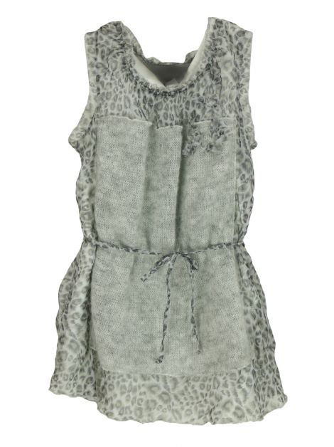 Blusa Ermanno Scervino Junior Seda Animal Print Infantil