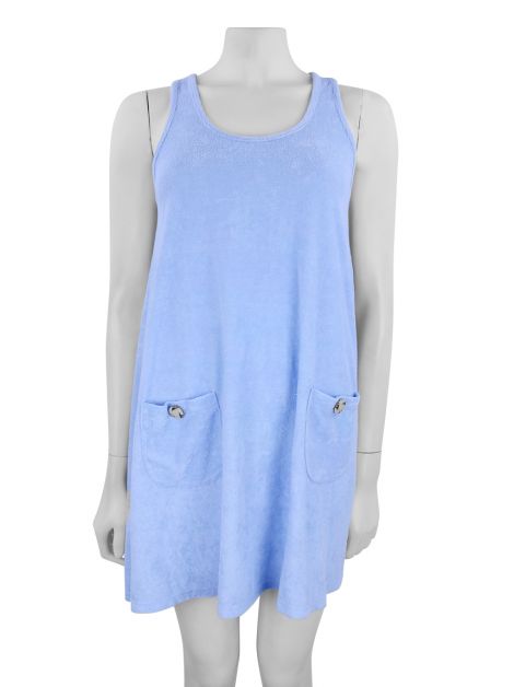 Vestido Jo De Mer Atoalhado Azul