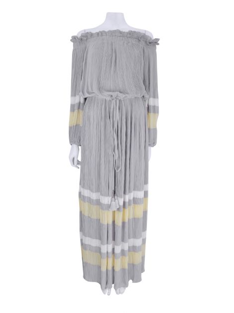 Vestido Le Noah Plissado Cinza