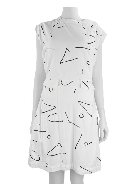 Vestido Maria Garcia Estampado Branco