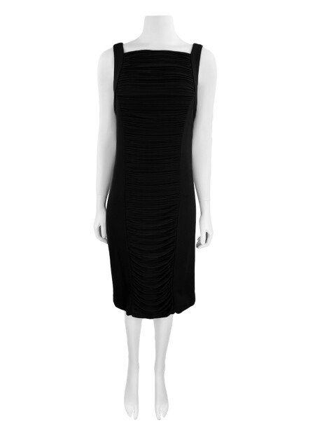 Vestido Nicole Miller Drapeado Preto