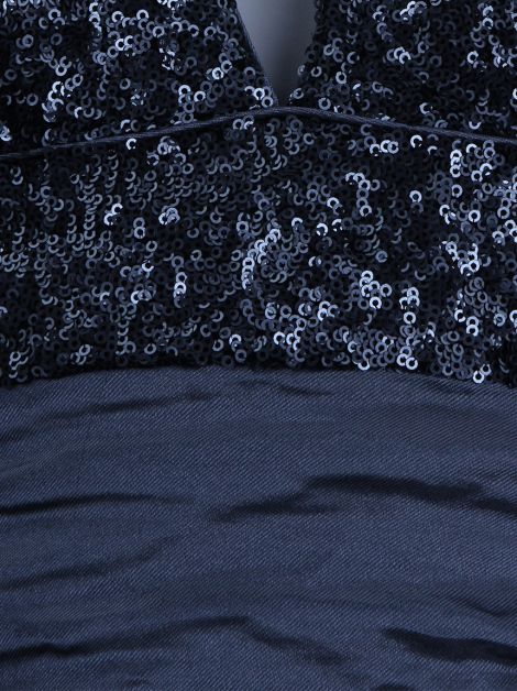 Vestido Nicole Miller Metalizado Cinza