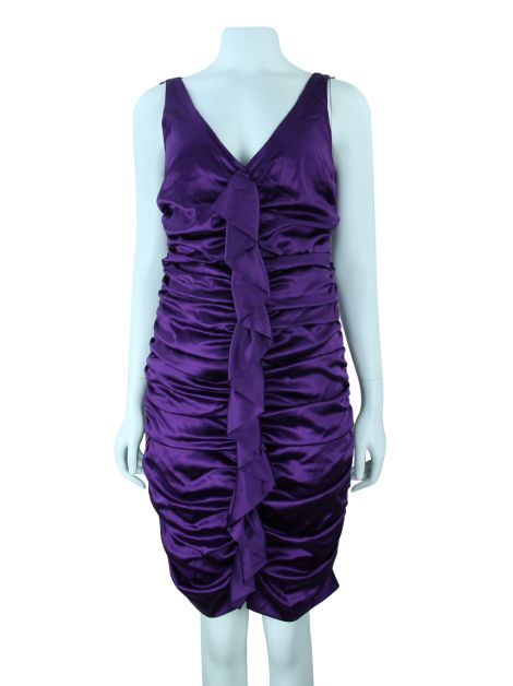 Vestido Nicole Miller Seda Uva
