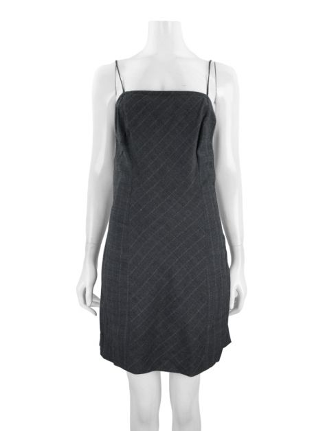 Vestido Ozbek Risca de Giz Cinza