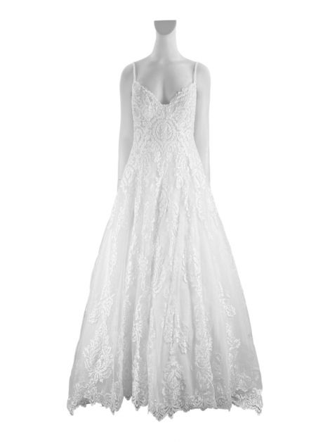Vestido Rosa Clará Bordado Off-White