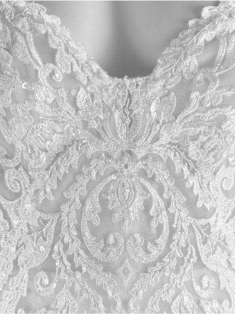 Vestido Rosa Clará Bordado Off-White