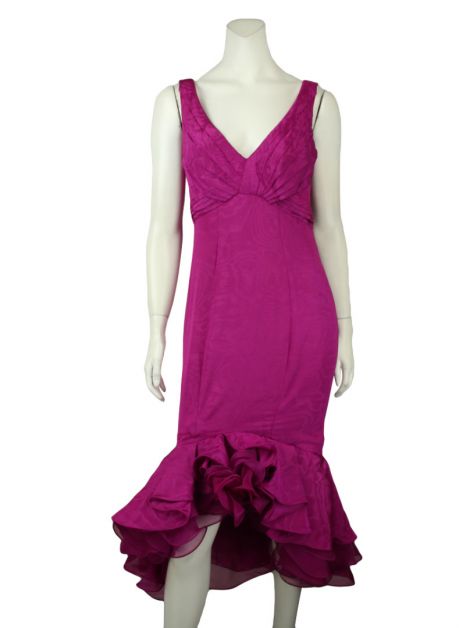 Vestido Sandro Barros Seda Fúcsia