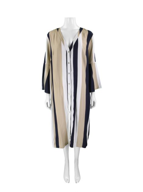 Vestido SouQ Botões Listrado