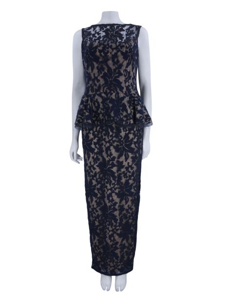 Vestido Tadashi Shoji Renda Marinho