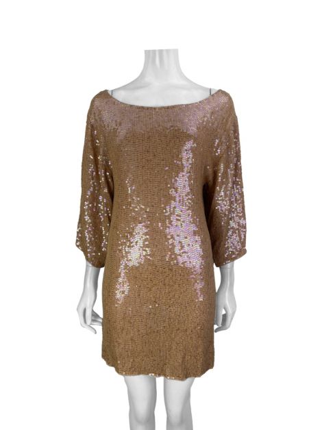 Vestido Zara Paetê Pêssego